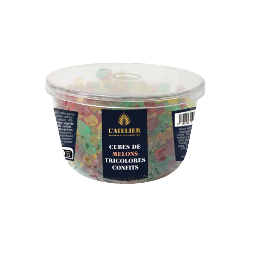 Cubes de melons tricolores confits 200g