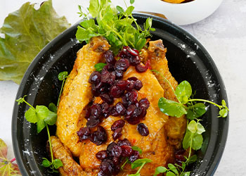 Poulet sauce cranberries