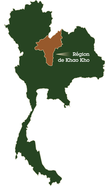 Carte de la thaïlande avec focus sur la région de Khao Kho dans le nord
